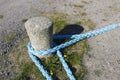 Blue ropes at harbour