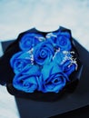 blue rose bear and sweet line light in gift box