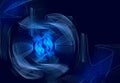Blue rotating abstract fractal