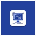 Blue Round Button for Ableton, application, daw, digital, sequencer Glyph icon