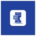 Blue Round Button for Api, Application, coding, Development, Mobile Glyph icon