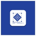 Blue Round Button for Architecture, cluster, grid, model, preparation Glyph icon