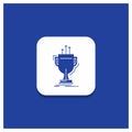 Blue Round Button for award, competitive, cup, edge, prize Glyph icon