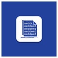 Blue Round Button for Binary, code, coding, data, document Glyph icon Royalty Free Stock Photo