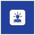 Blue Round Button for conversion difference, diversity, options, structure, user transition Glyph icon
