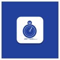 Blue Round Button for Done, fast, optimization, speed, sport Glyph icon