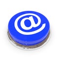 Blue round button with E-MAIL sign. Royalty Free Stock Photo