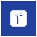 Blue Round Button for lights, street, wifi, smart, technology Glyph icon Royalty Free Stock Photo