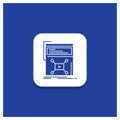 Blue Round Button for Marketing, page, video, web, website Glyph icon Royalty Free Stock Photo
