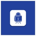 Blue Round Button for Security, cyber, lock, protection, secure Glyph icon Royalty Free Stock Photo