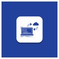 Blue Round Button for sync, processing, data, dashboard, arrows Glyph icon