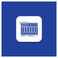 Blue Round Button for synth, keyboard, midi, synthesiser, synthesizer Glyph icon