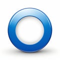 a blue round button with a white border on a white background Royalty Free Stock Photo