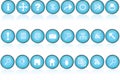 Blue round buttons with icons for pc Royalty Free Stock Photo