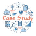 Blue round Case Study concept