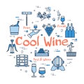 Blue round Cool Wine concept Royalty Free Stock Photo