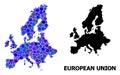 Blue Round Dot Mosaic Map of Euro Union Royalty Free Stock Photo