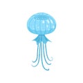 Blue round form jellyfish, ocean or sea creature Royalty Free Stock Photo