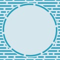 Blue round geometric frame Royalty Free Stock Photo