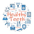 Blue round Healthy Teeth concept