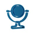 Blue Round makeup mirror icon isolated on transparent background.