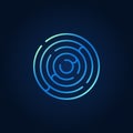 Blue round maze colorful icon