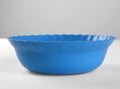 Blue round plastic deep dish
