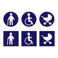 Disabled Icons for design.Vector.White in blue begraund.