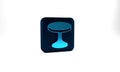 Blue Round table icon isolated on grey background. Blue square button. 3d illustration 3D render Royalty Free Stock Photo