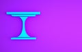 Blue Round table icon isolated on purple background. Minimalism concept. 3d illustration 3D render Royalty Free Stock Photo