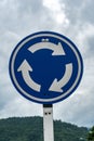 Blue roundabout traffic sign Royalty Free Stock Photo