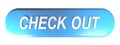 Blue rounded rectangle push button CHECK OUT - 3D rendering Royalty Free Stock Photo