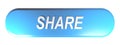 Blue rounded rectangle push button SHARE - 3D rendering Royalty Free Stock Photo