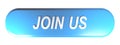 Blue rounded rectangle push button JOIN US - 3D rendering Royalty Free Stock Photo