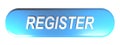 Blue rounded rectangle push button REGISTER - 3D rendering Royalty Free Stock Photo