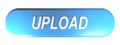 Blue rounded rectangle push button UPLOAD - 3D rendering Royalty Free Stock Photo