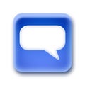 Blue rounded square button - chat