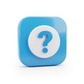 Blue rounded square icon with a white question mark symbol on a white background help Royalty Free Stock Photo