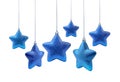 Blue roundish Christmas stars