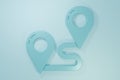 Blue Route location icon isolated on blue background. Map pointer sign. Concept of path or road. GPS navigator Royalty Free Stock Photo