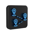 Blue Route location icon isolated on transparent background. Map pointer sign. Concept of path or road. GPS navigator Royalty Free Stock Photo