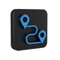 Blue Route location icon isolated on transparent background. Map pointer sign. Concept of path or road. GPS navigator Royalty Free Stock Photo