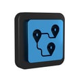 Blue Route location icon isolated on transparent background. Map pointer sign. Concept of path or road. GPS navigator Royalty Free Stock Photo