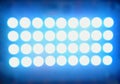 Blue rows of led lamps abstract backdrop