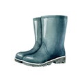 Blue rubber boots