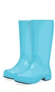 Blue rubber boots