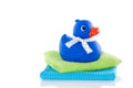 Blue rubber duck