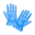 Blue Rubber Garden Gloves as Protection Against Soil Vector Illustration