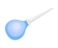 Blue Rubber Syringe for Cleaning Body Vector Illustration
