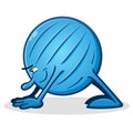 Yoga Ball Cartoon Downward Facing Dog